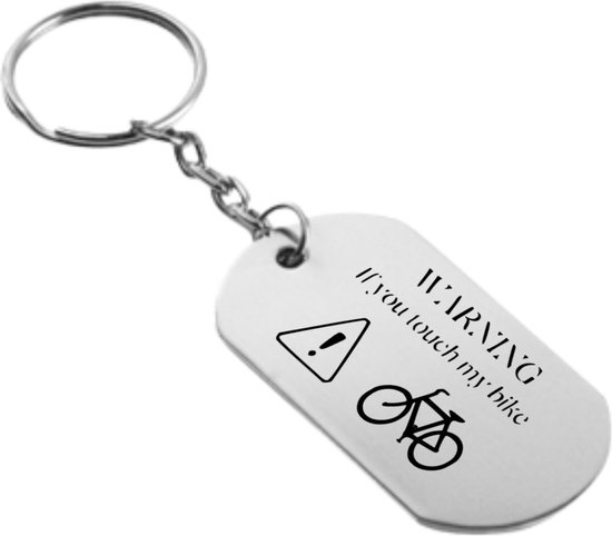 Motozupply - Motor Sleutelhanger - warning if you touch my bike - Mannen - Motor - Cadeau - 13 x 2.8 cm