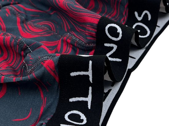 Caleçon - SQOTTON® - Wavy - Anthracite/Rouge - Taille XL
