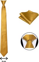 Stropdas inclusief pochette - Goud - - luxe - pochet - heren
