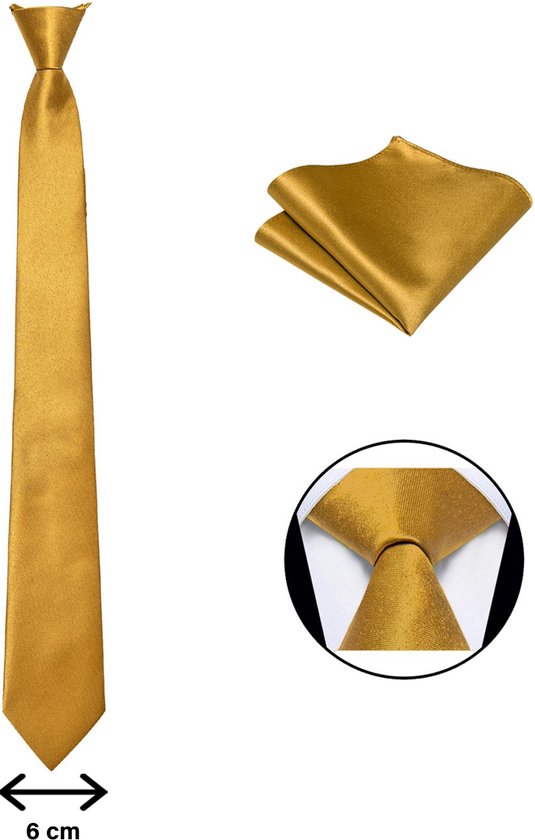 Cravate avec pochette - Or - Sorprese - Luxe - Pochette - Homme | bol