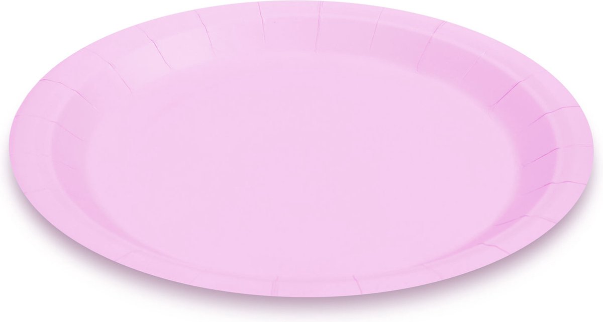 Goedkoopste Kartonnen Bordjes Roze 23cm 12 stuks - Wegwerp borden - Feest/Verjaardag/BBQ borden / Gebak Bordjes - Feestjes - Babyshower