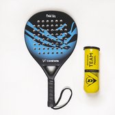 CAMEWIN Padel Starterset - Padelracket - Hoes - Dunlop Ballen - Blauw