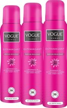 Vogue Extravagant Parfum Deodorant - 3 x 150 ml