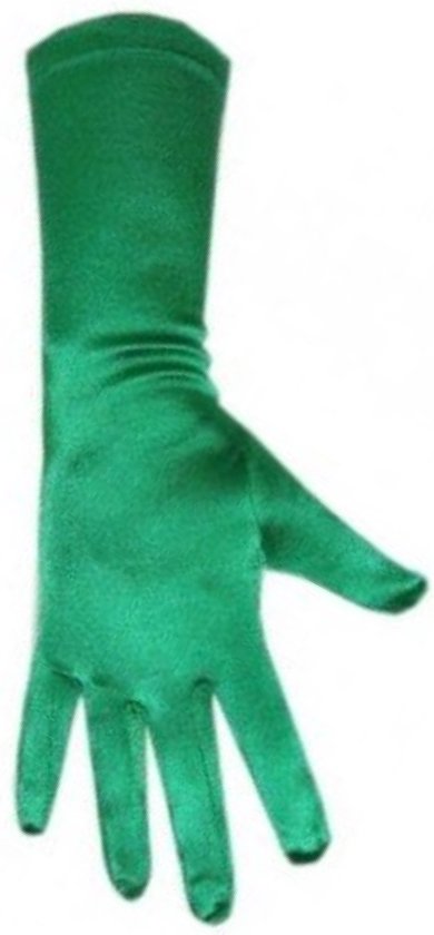 Handschoenen - Groen - Satijn - 35cm