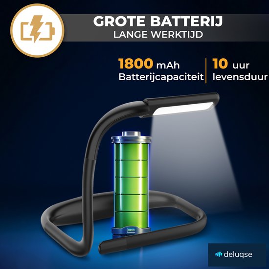 Deluqse Neklamp - Zwart - Nekleeslamp - USB Oplaadbaar - Dimbaar - Neklampje - Flexibel - Neklampje voor Haakwerk - Flexibele Neklamp - Neklamp Oplaadbaar - Neklamp Deluxe - 3 Kleuren Licht van Merkloos — afbeelding 2