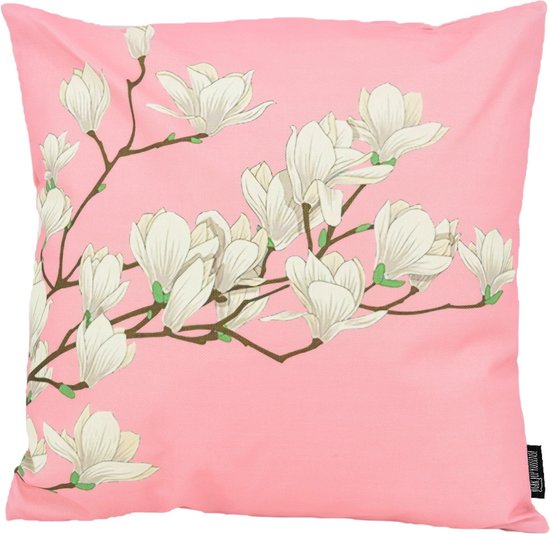Sierkussen Magnolia Pink - Collection Plein air/ Outdoor | 45 x 45 cm | Coton / Polyester