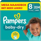 Pampers - Baby Dry - Maat 8 - Mega Maandbox - 224 stuks - 17+ KG