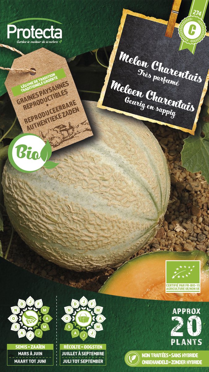 Protecta Groente zaden: Meloen Canteloup Charentais Biologisch