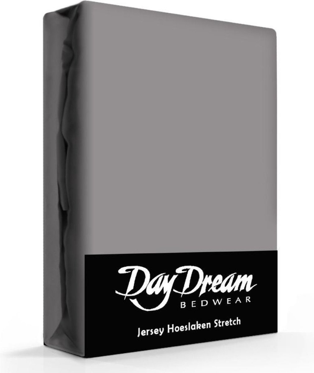 Day Dream - Hoeslaken - Jersey - 180 x 200 cm - Grijs - Day Dream