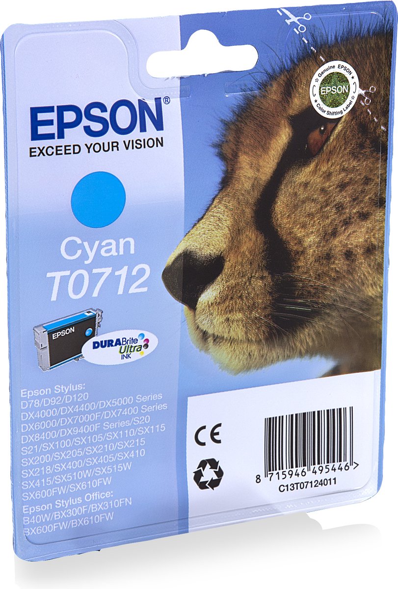 Epson T072 Inktcartridge - Cyaan