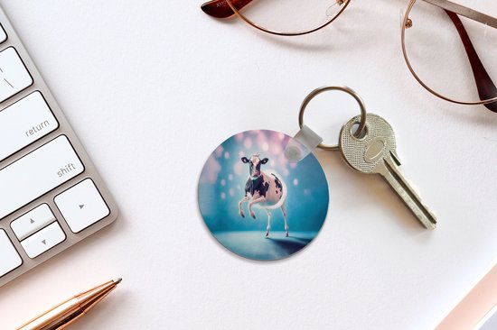 Porte-clés - Vache - Kroon - Ballet - Blauw - Rose - Enfants - Plastique - Rond - Cadeaux