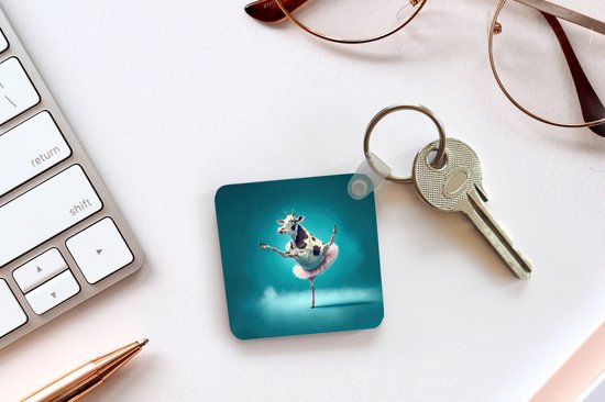 Porte-clés - Cadeaux à distribuer - Vache - Ballet - Portrait - Blauw - Animaux - Enfant - Plastique
