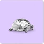 Mousepad xxl - Muismat xxl grappig - Bureau accessoires - Schildpad - Discobal - Disco - Dier - Paars - 60x60 cm