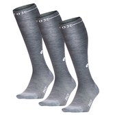 STOX Energy Socks - 3 Pack Everyday sokken voor Vrouwen - Premium Compressiesokken - Kleur: Zilvergrijs/Wit - Maat: Large - 3 Paar - Voordeel