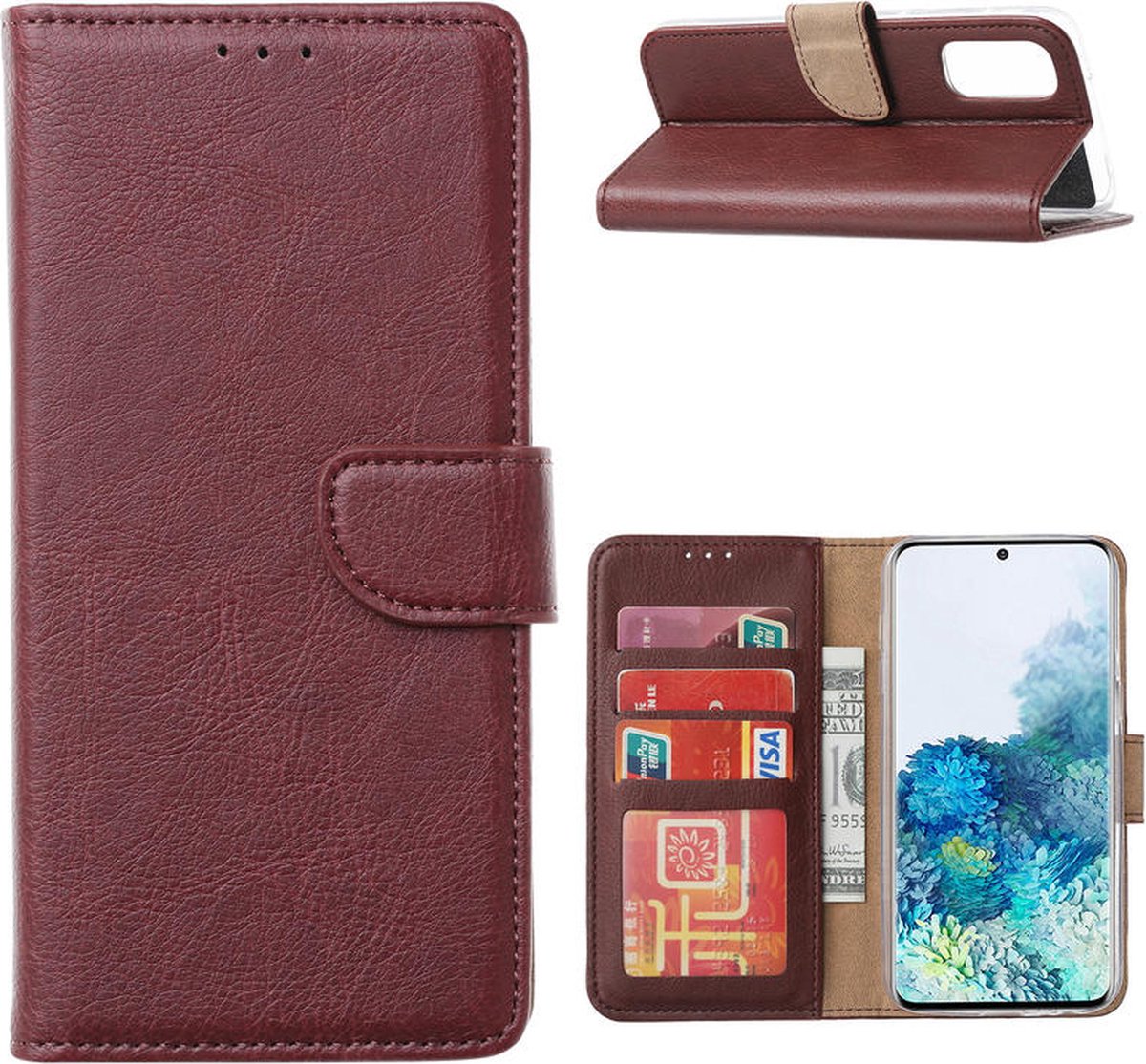 Cityhoesje-Bookcase incl. Pasjeshouder geschikt voor Samsung Galaxy S20