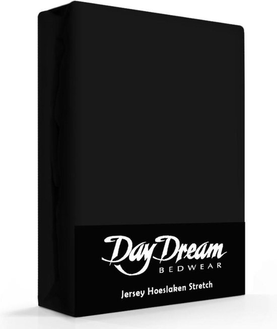 Day Dream - Hoeslaken - Jersey - 90 x 200 - Zwart - Day Dream