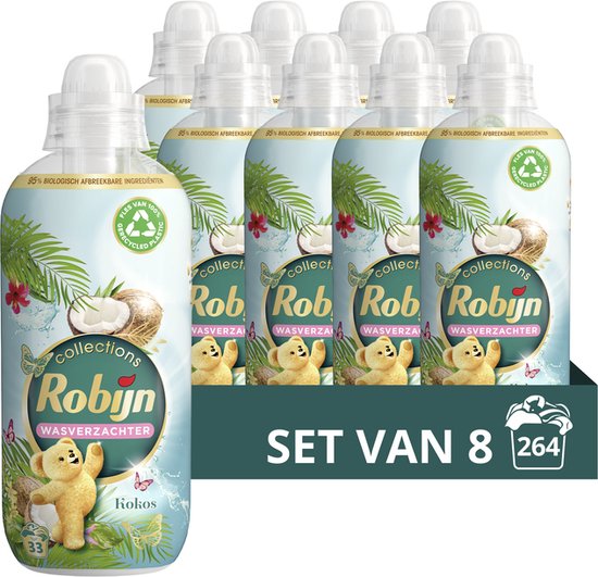 Robijn Kokos Sensation Wasverzachter - 8 x 33 wasbeurten - Voordeelverpakking