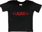 Amsterdam Kinder t-shirt | AJAX hartslag | Verjaardagkado | verjaardag kado | grappig | jarig | Amsterdam | Ajax | cadeau | Cadeau | Zwart/rood | Maat 110/116