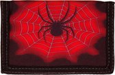 Klittenband Zwarte portemonnee met Rood - Spin - 13x8,5cm