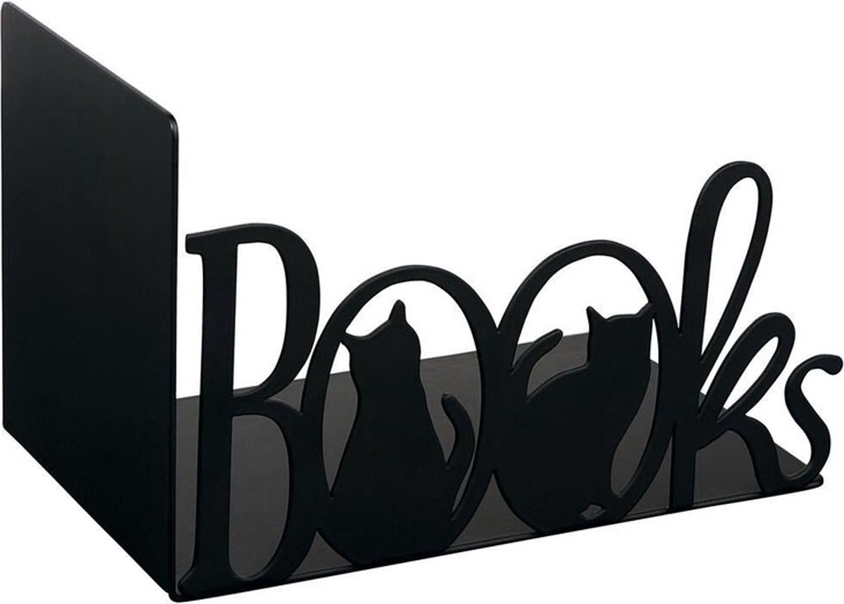 Boekensteun metaal zwart - Books - 14,2x9cm