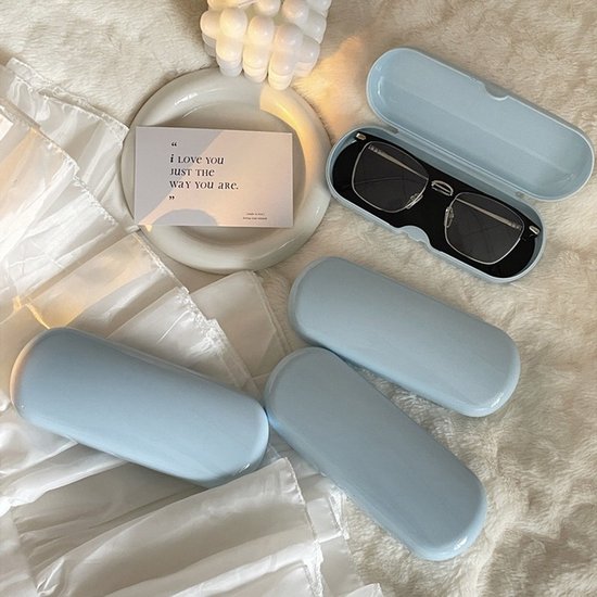 Brillenkoker Pastel - Blauw - Brillenhouder - 15.8*6 cm