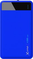 XLayer – Colour Line Powerbank Blauw - Lithium-Polymeer (LiPo) - 4000 mAh - Geschikt voor Smartphones of Tablets - Kleine Accu voor Onderweg – Blauw