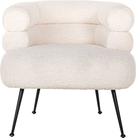 Fauteuil Amelia white faux Sheep / black (Faux Sheep 313-2) S4520 WHITE