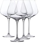 ARTICLES MÉNAGERS COMPLETS | Ensemble de verres à vin | Lot de 4 | Ensemble de verres à vin en cristal de 850 ml pour vin rouge et blanc