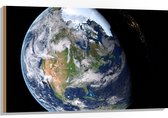 Hout - Licht en Donker op Aarde in het Heelal - 105x70 cm - 9 mm dik - Foto op Hout (Met Ophangsysteem)