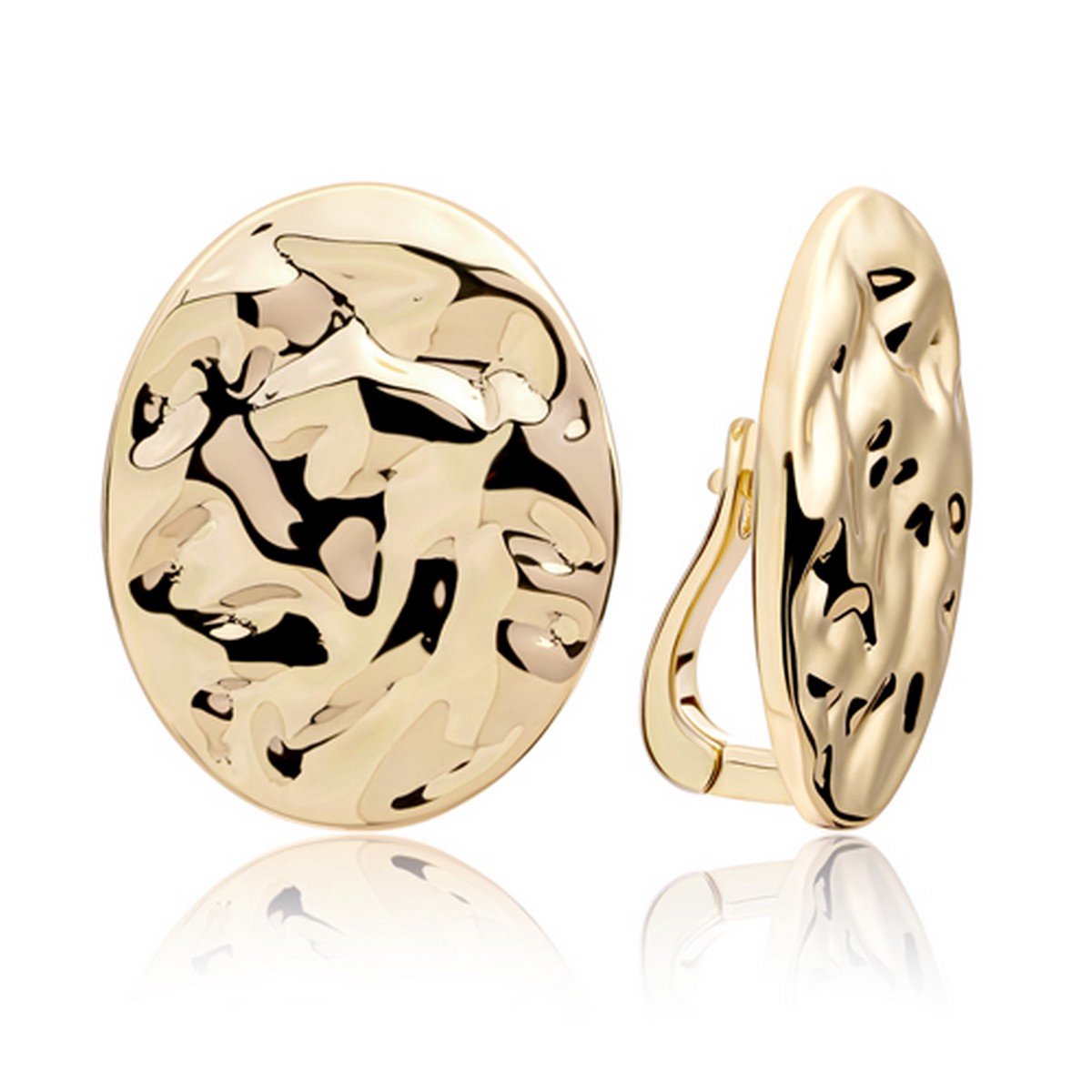 Sparkling Jewels - Oorbellen: Round Oval Clip Sparkling Jewels Oorbellen - Gold EAG26