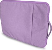 Coverzs Luxe Laptoptas - Laptophoes 15.6 inch & 17 inch - Laptoptas dames / heren - Laptophoes macbook & laptops - Laptop sleeve / hoes / hoesje / tas - Tas laptop - Aktetas - Computertas - Met handvat (paars)