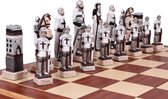 Jeu d'échecs Grunwald - Échiquier décoratif pliable avec Pièces d'échecs - Roi 135mm - Échiquier 600x300
