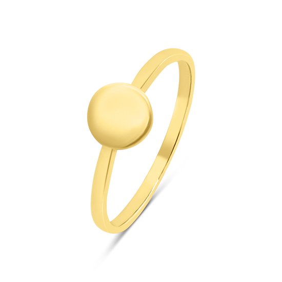 Silventi 9NBSAM-G230189 Gouden bewerkte Ring met Rondje - Dames - 6,3mm - Maat 54 -14 karaat - Goud