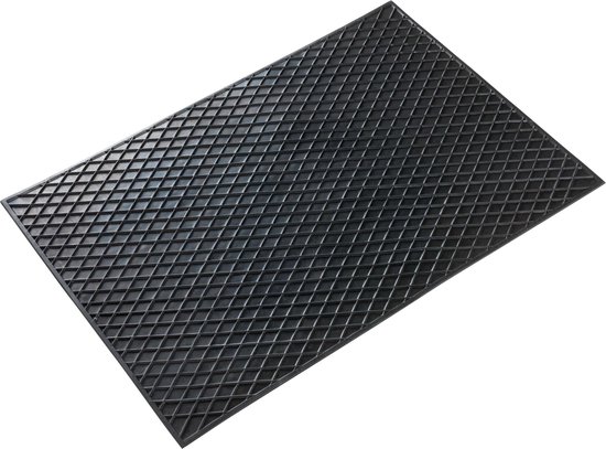 Zwarte mat met ruitvormig profiel.