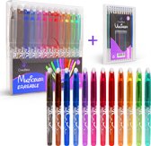 CreaBea Pennenset met Extra Set Vullingen - Rollerball Pennen - Uitwisbaar - Gelpennen voor Volwassen en Kinderen - Vullingen Vervangbaar - 12 Kleuren