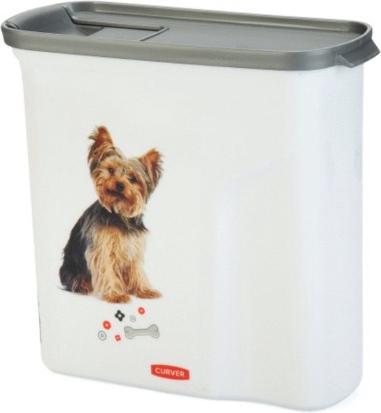 CURVER  Conteneur à Croquettes 54L/20Kg Love pets Chien, Blanc