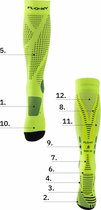 FLOKY Run Up Long Geel - Compressie - Antislip - Stabiliteit - Hardloop sokken - Voorkomen Blessures - Sneller Herstel - Taping Systeem