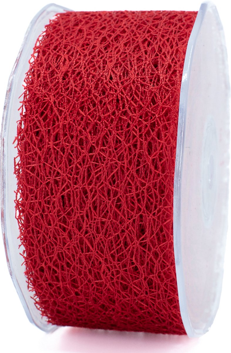 rood lint - 5 cm breed weblint - 20 meter lang voor het inpakken van cadeaus