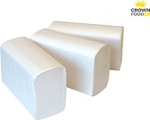 Zigzag papier - Wit - 3200st - 2-laags - Z-vouw papieren handdoek - naturel - hygiënepapier - Crown Food XL