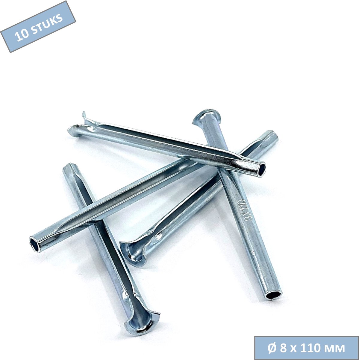 UFAST spanhuls - Express nagel - Ø 8 x 110 mm - Verzinkt - 10 stuks