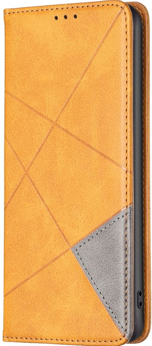 Mobigear Telefoonhoesje geschikt voor OPPO Find X6 Hoesje | Mobigear Rhombus Slim Bookcase | Pasjeshouder voor 2 Pasjes | Telefoonhoesje voor Pinpas / OV Kaart / Rijbewijs - Cognac