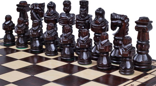 Thumbnail van een extra afbeelding van het spel Gladiator schaakset - Opklapbaar Decoratieve Schaakbord met Schaakstukken - Koning 150mm - Schaakbord 600x300