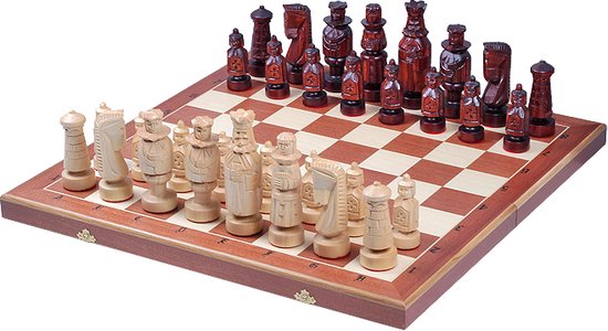 Thumbnail van een extra afbeelding van het spel Spanish Court schaakset - Opklapbaar Decoratieve Schaakbord met Schaakstukken - Koning 150mm - Schaakbord 600x300