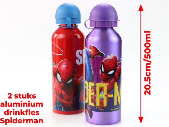 Gourde Spiderman Aluminium, ensemble de gourde rouge violet Spider-Man, 2  pièces