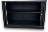 Archiefkast – Roldeurkast – Dossierkast – Zwart – Met slot - 80x120x45 cm