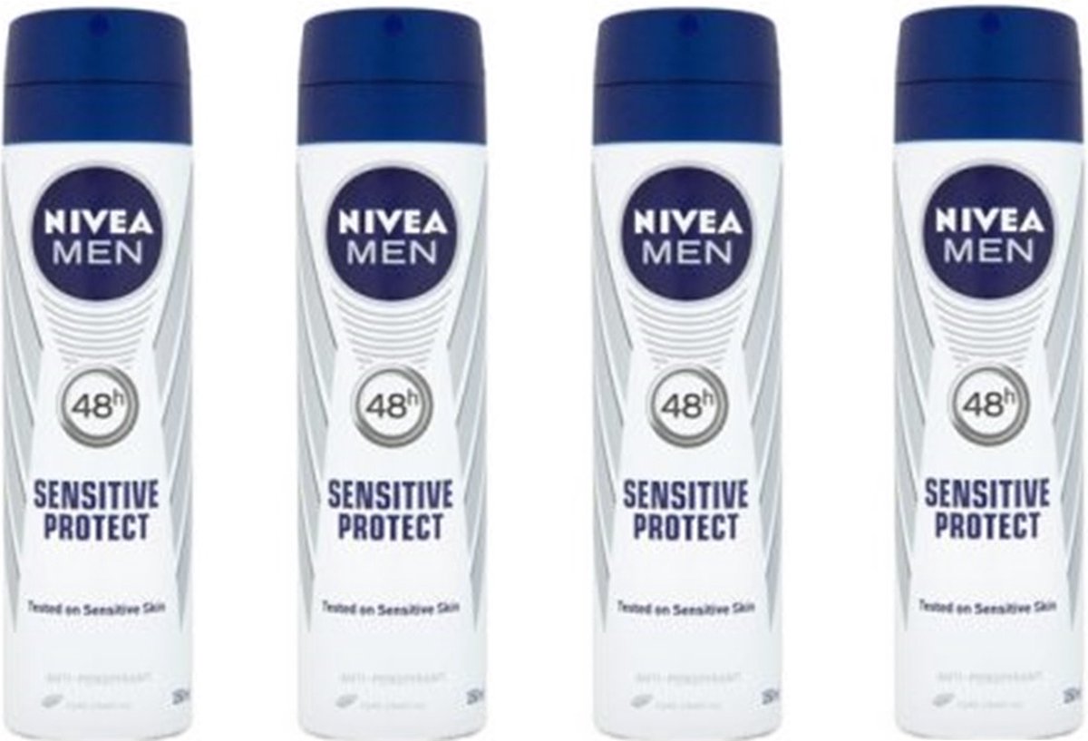 Goedkoopste NIVEA MEN Sensitive Protect Deodorant Spray 0 Alcohol - Voordeelverpakking 4 x 150 ml