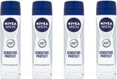 NIVEA MEN Sensitive Protect Deodorant Spray  0% Alcohol - Voordeelverpakking 4 x 150 ml