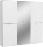ProjektX kledingkast 12 deuren wit, spiegel.