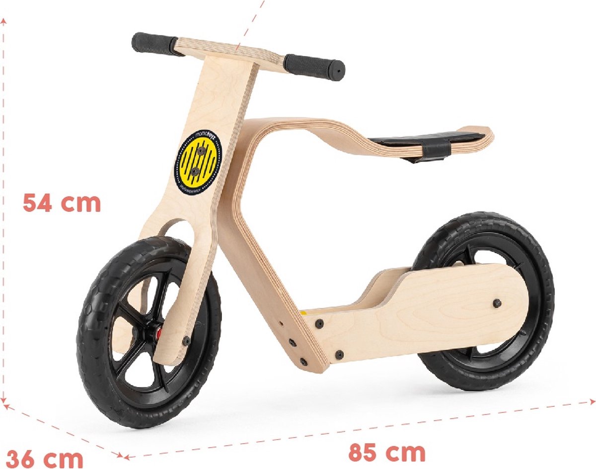 Houten Loopfiets voor kinderen vanaf 1 Jaar tot 5 jaar Voor binnen en buiten. Leren fietsen Mamatoyz thumbnail 3