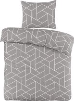 Housse de couette Hexagone - coton - simple - 140x200/220 cm - Grijs